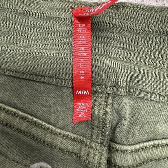 SPANX Stretch Twill Ankle Cargo Pants Pull On Army Green Slimming Women’s M - Picture 10 of 16